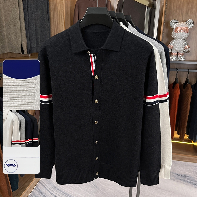 Vyrinis megztinis kardiganas su Turn-Down apykakle, ilgomis rankovėmis, įprasto tankio, akrilinis mišinys 58.7%