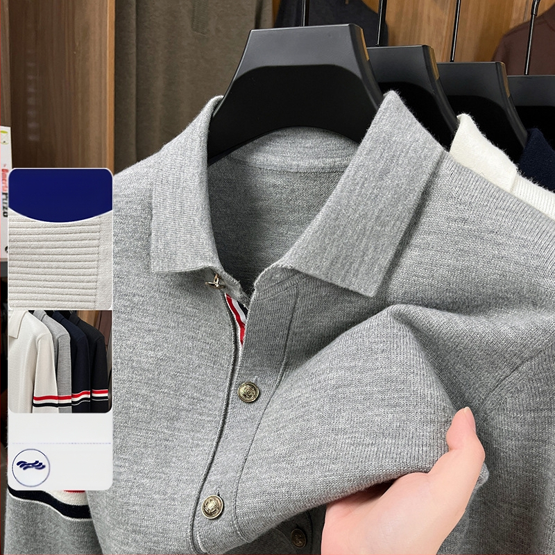 Vyrinis megztinis kardiganas su Turn-Down apykakle, ilgomis rankovėmis, įprasto tankio, akrilinis mišinys 58.7%