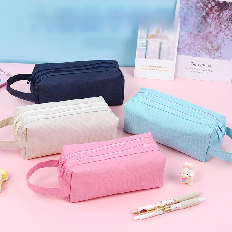 Pieštukų dėklas - Didelė talpa, Dvigubo sluoksnio, Oxford audinys, Dvigubas užtrauktukas, Korėjiško stiliaus