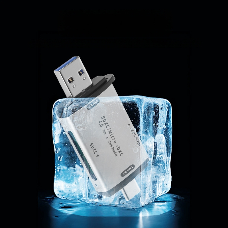 Hexing SD/TF/MicroSD 4.0 USB-C Dvojni čitač kartica