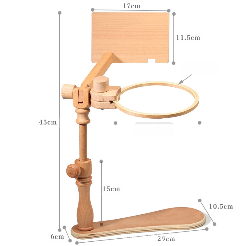 Állítható keresztszemes hímzőállvány – asztali/függőleges, forgó hímzőkeret, fa/bambusz, egyszerű modern stílus