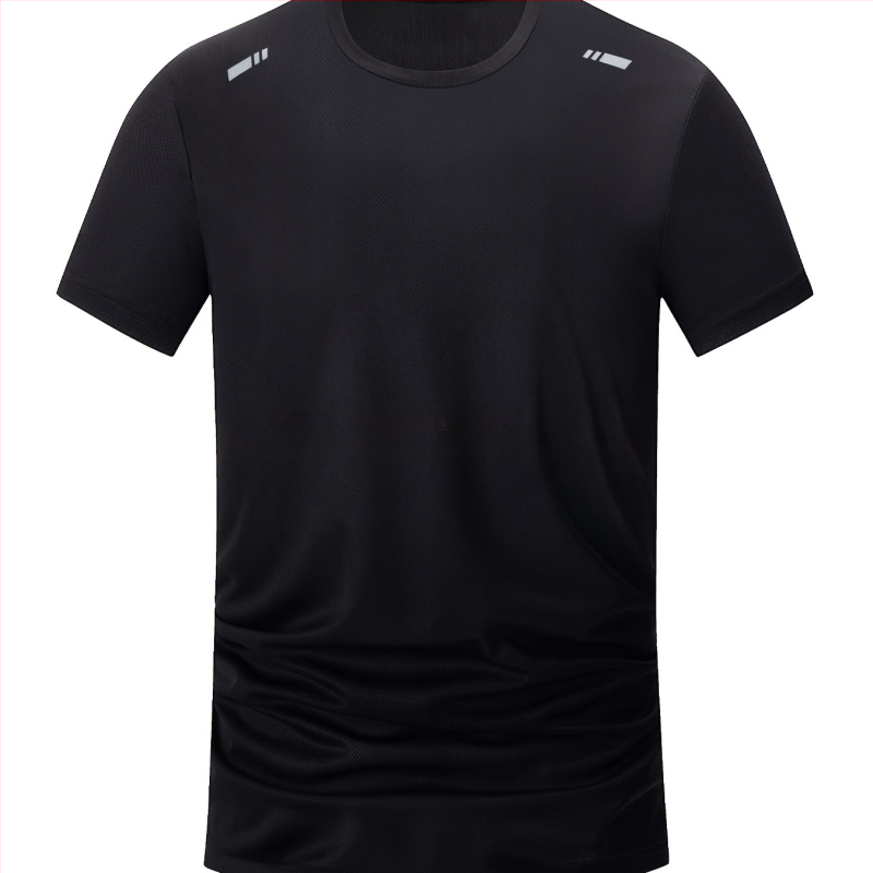 Ανδρικό T‑shirt με στρογγυλή λαιμόκοψη, μοτίο μετάβασης χρωμάτων, χαλαρή γραμμή, μικροελαστικό, διαπνέον ύφασμα από 100% πολυεστέρα