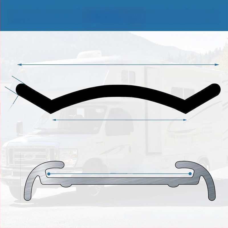 RV ъглов кант за каравана с PVC уплътнителна лента и алуминиев профил за преход – звукоизолация, 10-0116