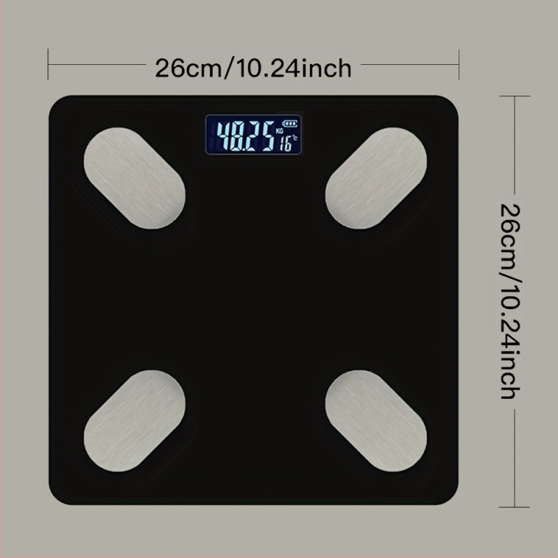 Kangdeli ķermeņa tauku skalā ar Bluetooth lietotni — mēra svaru, taukus, mitrumu un kalorijas, 180 kg ietilpība