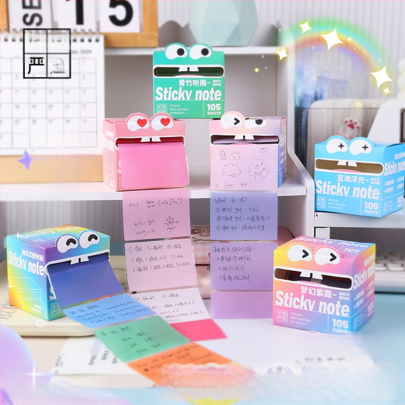 Самозалепващи бележки, прозрачен материал, премествани, 105 листа