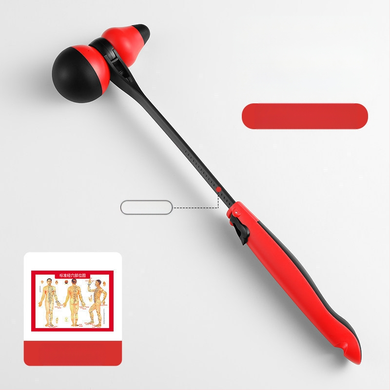 Meridiánokra szánt kézi masszírozó eszköz – alma alakú, fejre koncentrált masszázs, 2 domború fejjel; kézi működtetésű, nem igényel áramot