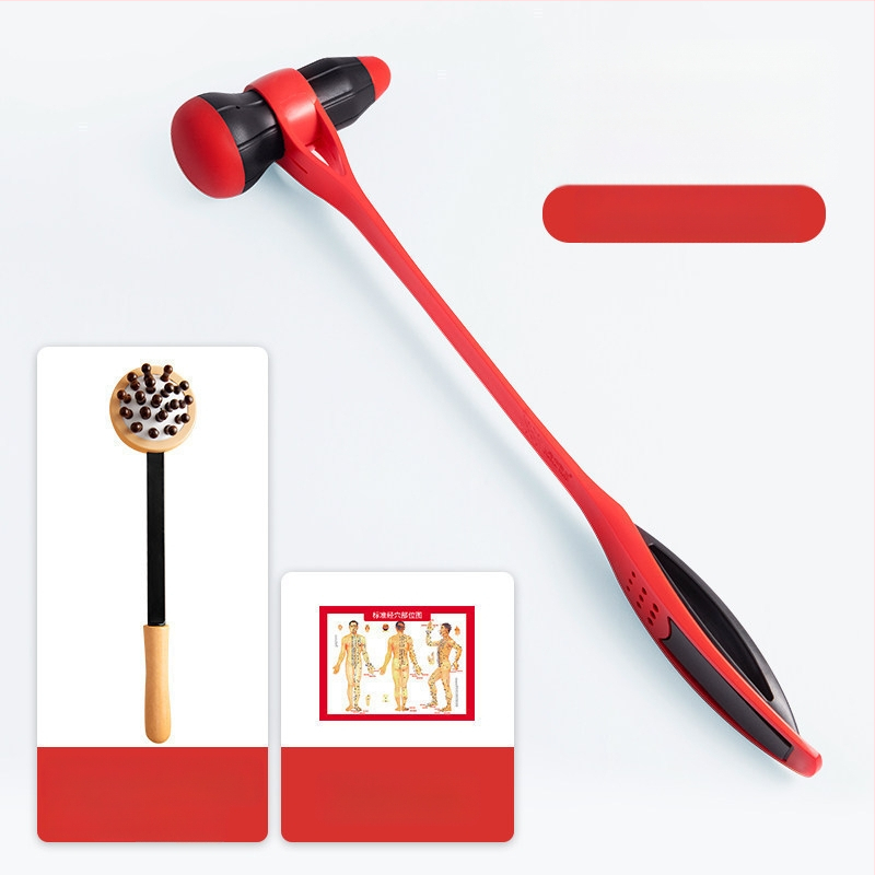 Meridiánokra szánt kézi masszírozó eszköz – alma alakú, fejre koncentrált masszázs, 2 domború fejjel; kézi működtetésű, nem igényel áramot