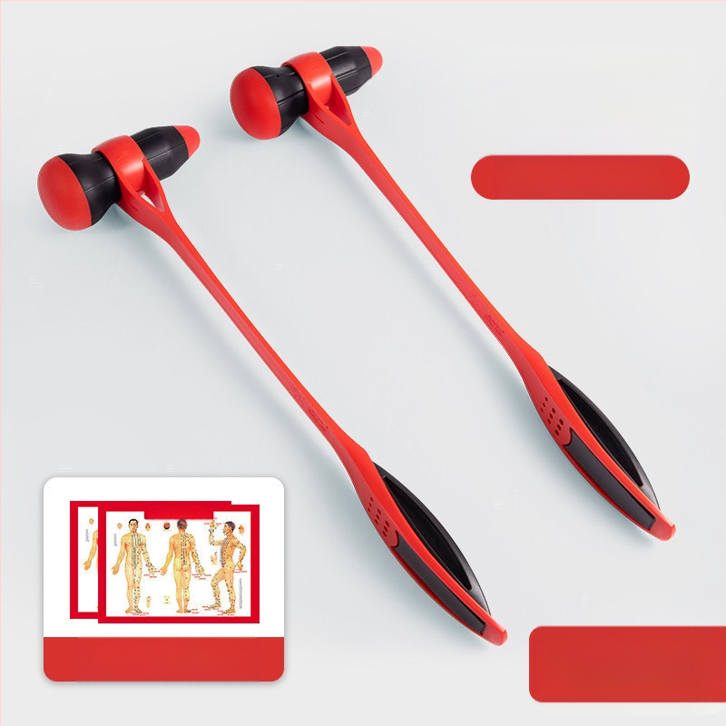 Meridiánokra szánt kézi masszírozó eszköz – alma alakú, fejre koncentrált masszázs, 2 domború fejjel; kézi működtetésű, nem igényel áramot