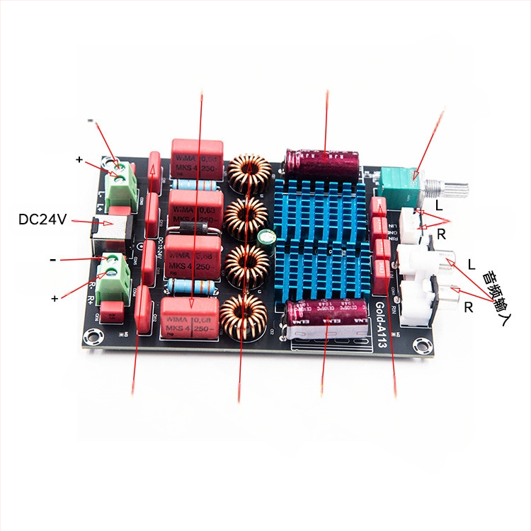Gold-A113 TPA3116 2.0 dvočipna digitalna ploča pojačala s WIMA kondenzatorima, 100W×2