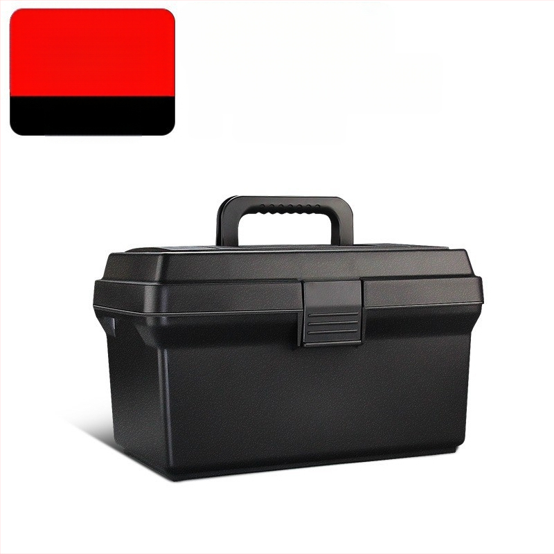 HB műanyag szerszámdoboz, vastagított típus, hordozható kézi tároló háztartási és autókarbantartási célra, többfunkciós alkatrész-doboz