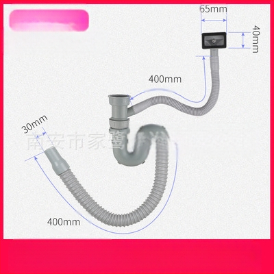 Σετ αποχέτευσης νεροχύτη κουζίνας – διπλή σωληνοδομή αποχέτευσης, μοντέλο JL0098, σχεδίαση με διπλό κεφάλι, τύπος έλξης, μοντέρνο μινιμαλιστικό στυλ