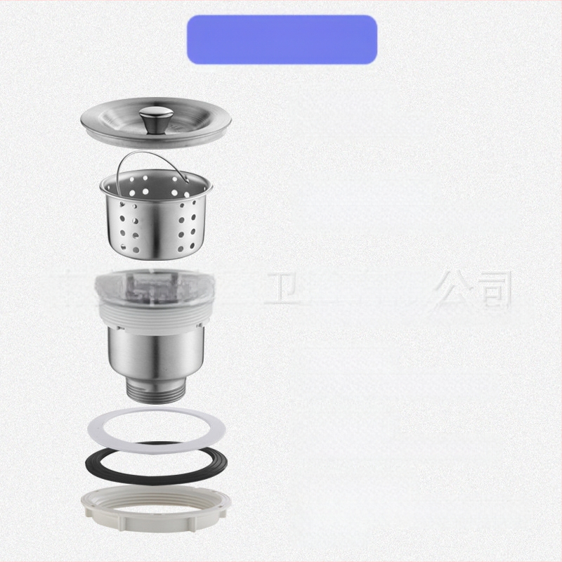 Σετ αποχέτευσης νεροχύτη κουζίνας – διπλή σωληνοδομή αποχέτευσης, μοντέλο JL0098, σχεδίαση με διπλό κεφάλι, τύπος έλξης, μοντέρνο μινιμαλιστικό στυλ