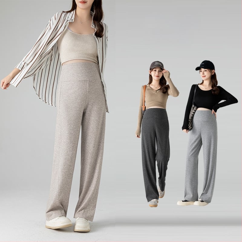 Grūtnieču vaļīgas platās bikses ar platām kājām, kokvilnas-poliestera maisījums 80–90%, piemērotas visiem gadalaikiem, vidēja biezuma, sēžas pacelšana