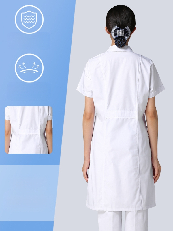 Ανδρικός ιατρικός ρόμπα, μακριά μανίκια, λειτουργία κατά των ρυτίδων, ύφασμα από βαμβακό-μίγμα, επένδυση πολυεστέρα, ιατρικά εργασιακά ρούχα