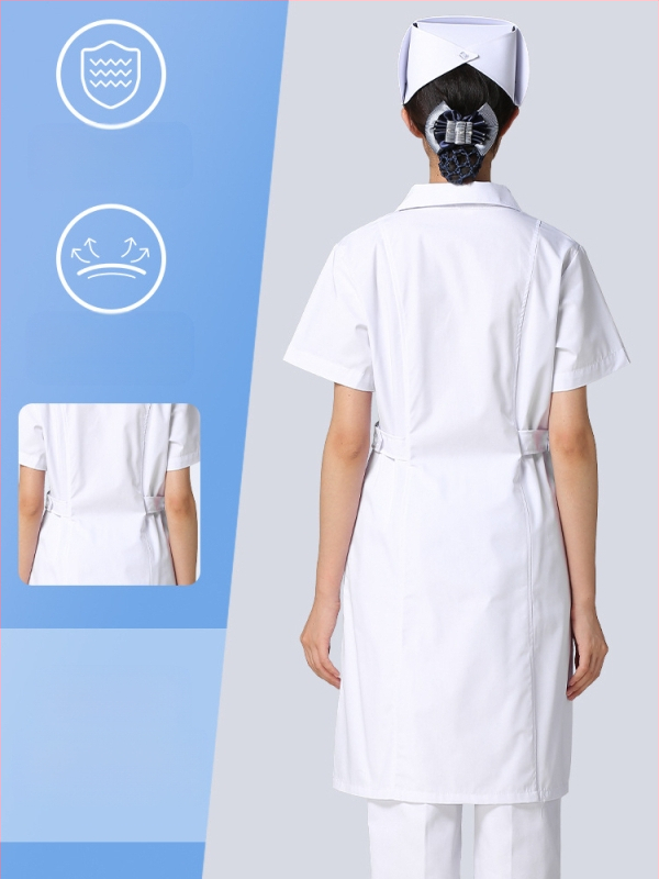 Ανδρικός ιατρικός ρόμπα, μακριά μανίκια, λειτουργία κατά των ρυτίδων, ύφασμα από βαμβακό-μίγμα, επένδυση πολυεστέρα, ιατρικά εργασιακά ρούχα