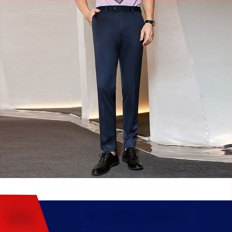 Vīriešu Slim-Fit bikses ar taisnu kāju, kokvilnas maisījuma audums, 62.1% poliesteris, darbam, visām sezonām