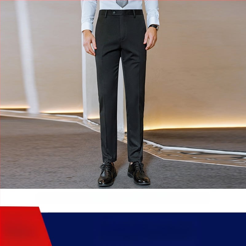 Vīriešu Slim-Fit bikses ar taisnu kāju, kokvilnas maisījuma audums, 62.1% poliesteris, darbam, visām sezonām