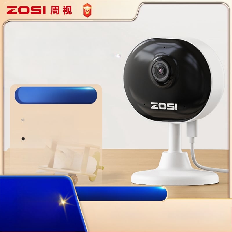 Κάμερα ασφαλείας οικιακή ZOSI, 2MP HD με νυχτερινή όραση, ασύρματη σύνδεση Wi-Fi, φακός 4mm, απομακρυσμένη πρόσβαση μέσω κινητού