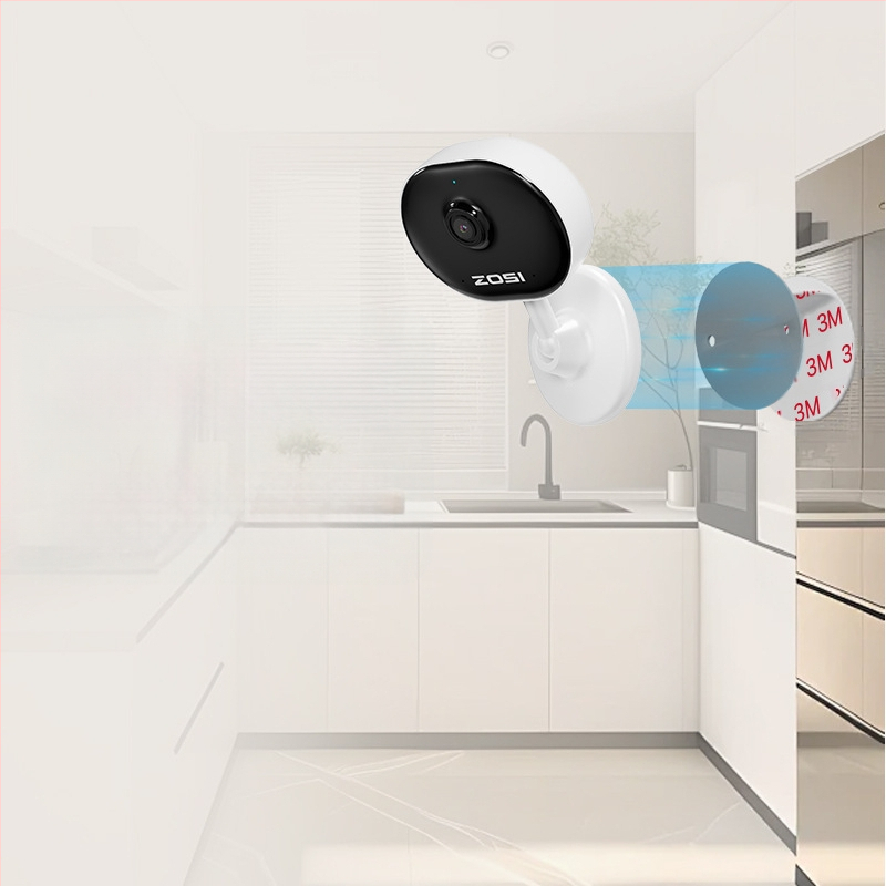 Κάμερα ασφαλείας οικιακή ZOSI, 2MP HD με νυχτερινή όραση, ασύρματη σύνδεση Wi-Fi, φακός 4mm, απομακρυσμένη πρόσβαση μέσω κινητού