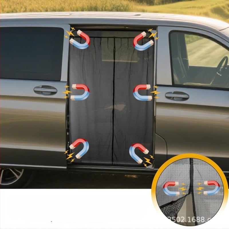 Magnetinė musių tinklas MPV automobiliui – dalinai skaidrus tinklas, kabėjimo tipas: kabinamas, universalus naudojimas, prekės numeris MZSNSQ-339