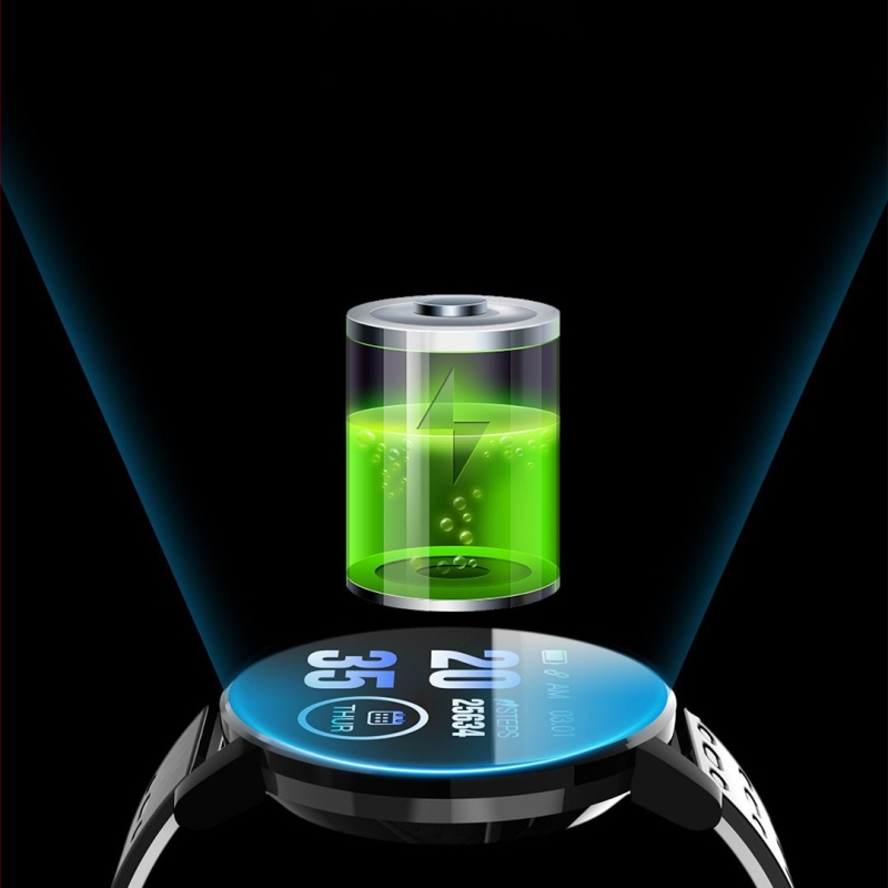 Brățară inteligentă cu monitorizarea ritmului cardiac, tensiunea arterială, somnul, oxigenul din sânge și numărarea pașilor — curea din silicon, cadran rotund