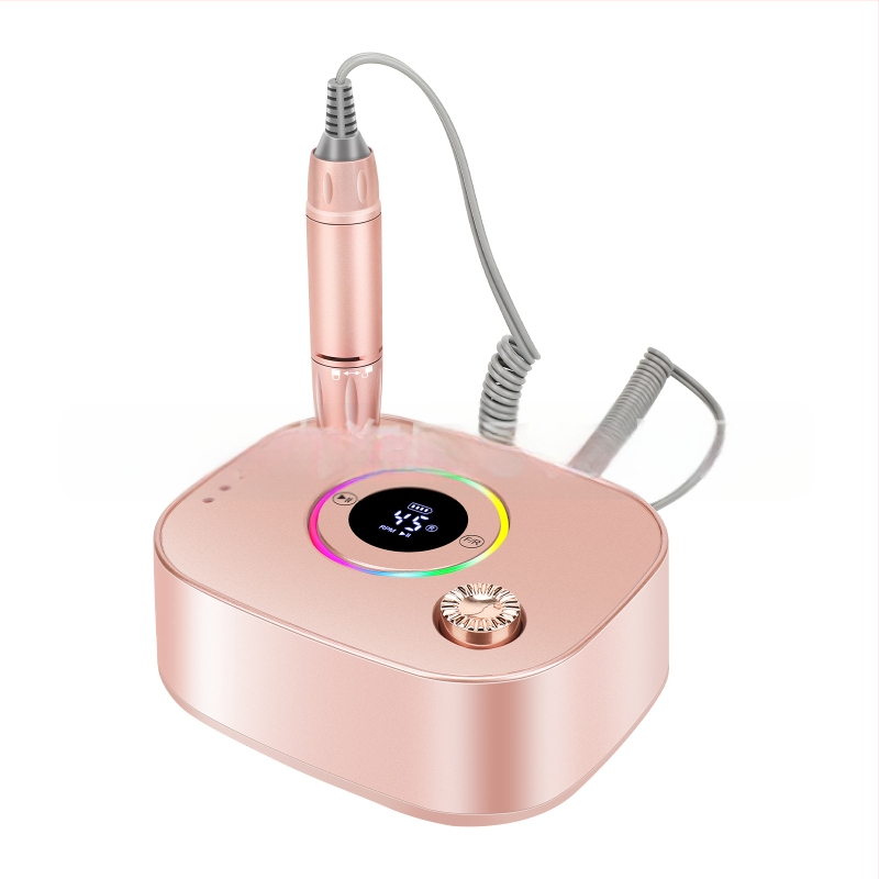 Επιτραπέζιο τριβείο νυχιών για μανικιούρ, 45000 rpm, συμπαγές σχέδιο, πολύχρωμα LED φώτα, συμβατό με ιδιωτικές μάρκες