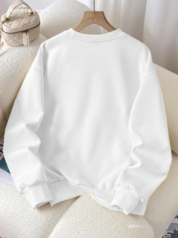 Lalippa Moterų su gobtuvu džemperis su raidėmis ir moliūgų siuvinėjimu, Poliesteris 95%+, ilgomis rankovėmis, vidutinio tankio, japonų-korejiečių kasdienis stilius