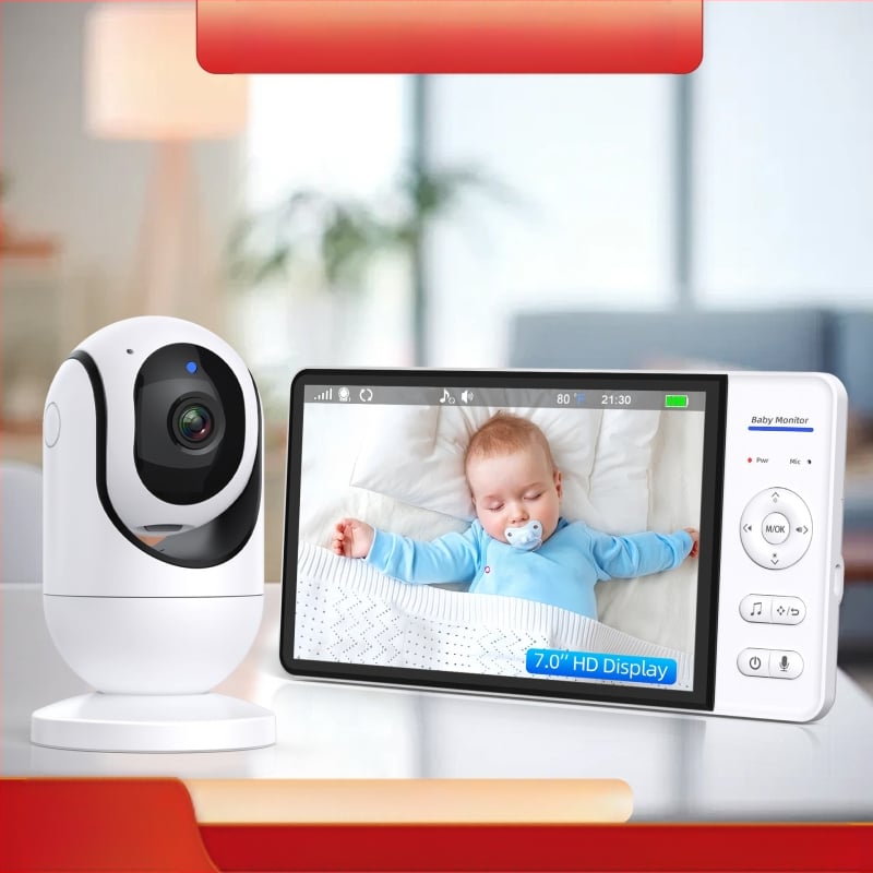 Anrubang zīdaiņu monitors - Bez Wi‑Fi, 720P video monitors ar nakts redzi, iepakojums 18 gab