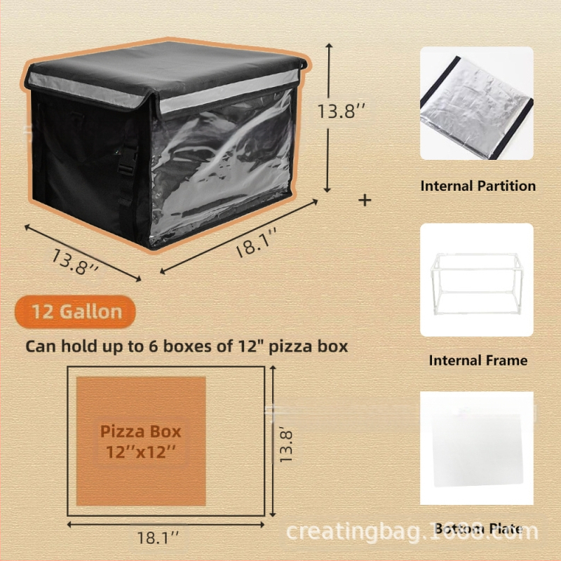 Pārtikas piegādes un piknika soma ar mugursomas siksnām, Oxford audums, jauda 32/48/62, mūsdienīgs minimālisma stils