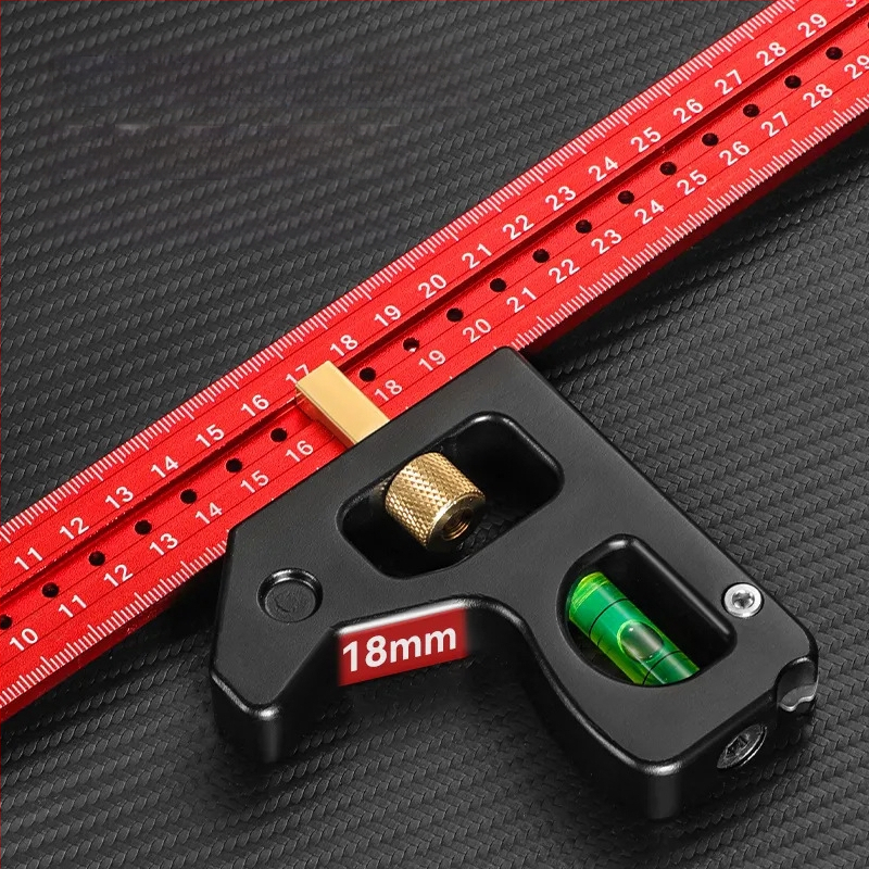 Συνδυασμένος τετράγωνος χάρακας για ξυλουργική – μετακινούμενος γωνιακός χάρακας, βάρος 600 g