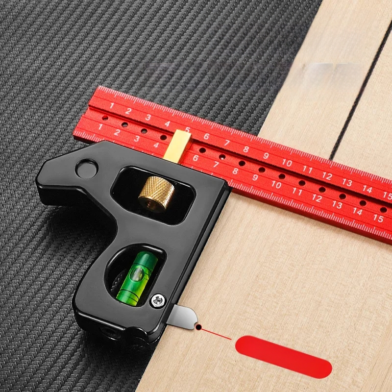 Συνδυασμένος τετράγωνος χάρακας για ξυλουργική – μετακινούμενος γωνιακός χάρακας, βάρος 600 g