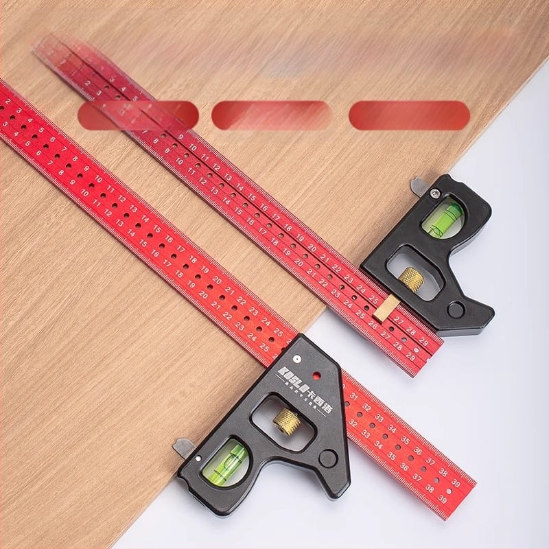 Συνδυασμένος τετράγωνος χάρακας για ξυλουργική – μετακινούμενος γωνιακός χάρακας, βάρος 600 g