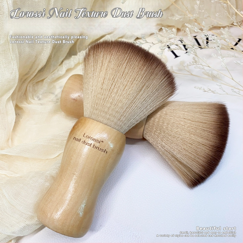 Nagu dulkių šepetėlis Hair Jazz – pūkuotos minkštos šerelės, Rusijos stiliaus išankstinis apdorojimas, manikiūro salono įrankis