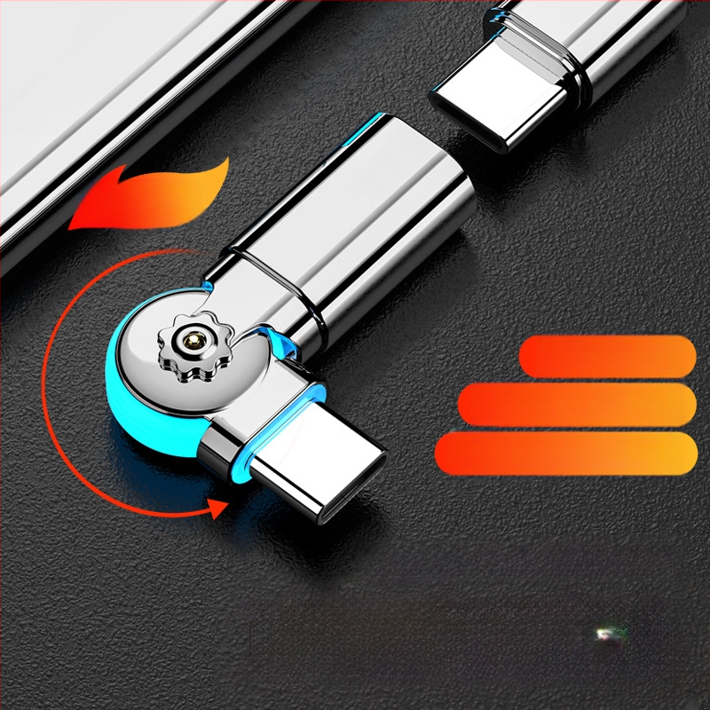 Καλώδιο Type-C ευθύγραμμο με περιστρεφόμενο γωνιακό προσαρμογέα, μήκος έως 0,5 μ, 100 W, κράμα αλουμινίου, ένα άκρο, γρήγορη φόρτιση