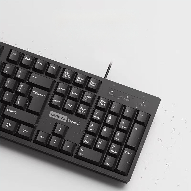 Lenovo laidinė klaviatūra, 104 klavišai, ABS medžiaga, vandeniui atspari, stalinėms kompiuteriams