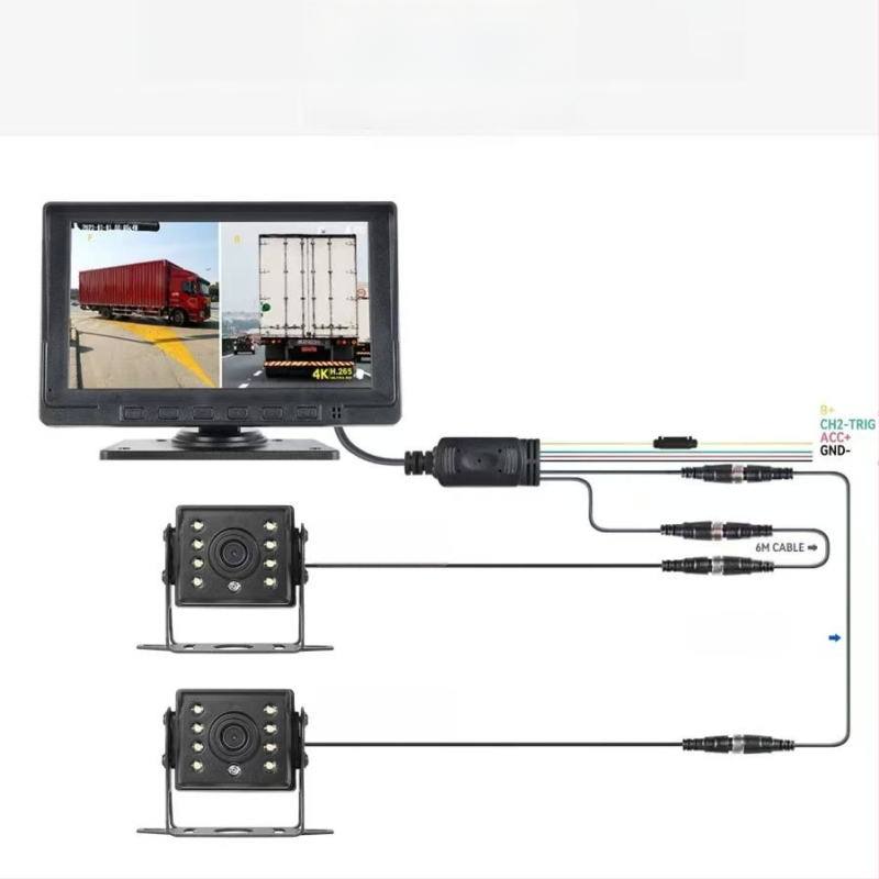 Κάμερα οδήγησης αυτοκινήτου με παρακολούθηση νεκρών γωνιών, 1080P βίντεο, 170° ευρυγώνιο, 12MP φωτογραφίες, φακός F2.0, εγγραφή μπροστά και πίσω