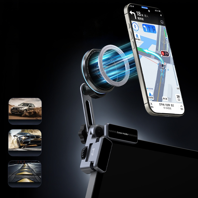 Suport magnetic universal pentru telefon Tesla, încărcare wireless 15W, bază de montaj pentru ecranul din mașină
