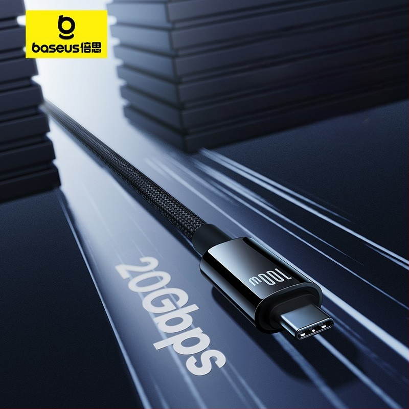 Baseus καλώδιο δεδομένων USB-C προς USB-C για γρήγορη φόρτιση, μήκος 1,5 m, 100 W, κράμα ψευδαργύρου