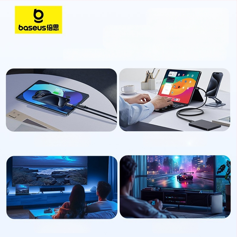 Baseus καλώδιο δεδομένων USB-C προς USB-C για γρήγορη φόρτιση, μήκος 1,5 m, 100 W, κράμα ψευδαργύρου