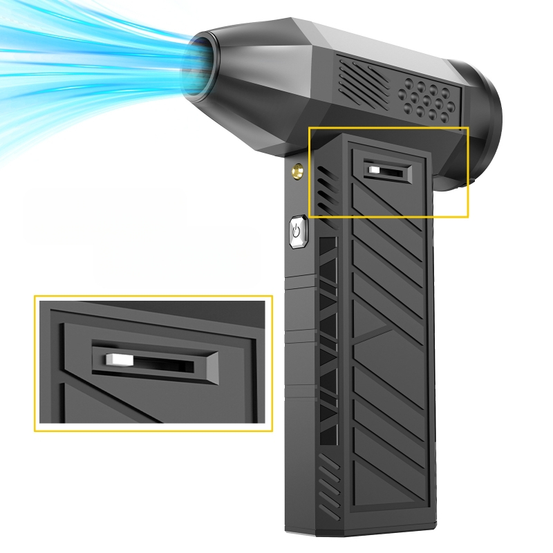 Μίνι αεροφυσητήρας για αφαίρεση σκόνης με κινητήρα χωρίς ψήκτρες, ασύρματο χειριστήριο, ABS περίβλημα, turbo υψηλής ταχύτητας