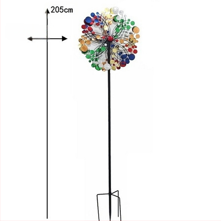 Dārza dzelzs skulptūra vējdzirnavai – modernā minimālisma stilā, elektroplatēšana, liešana, pulēšana