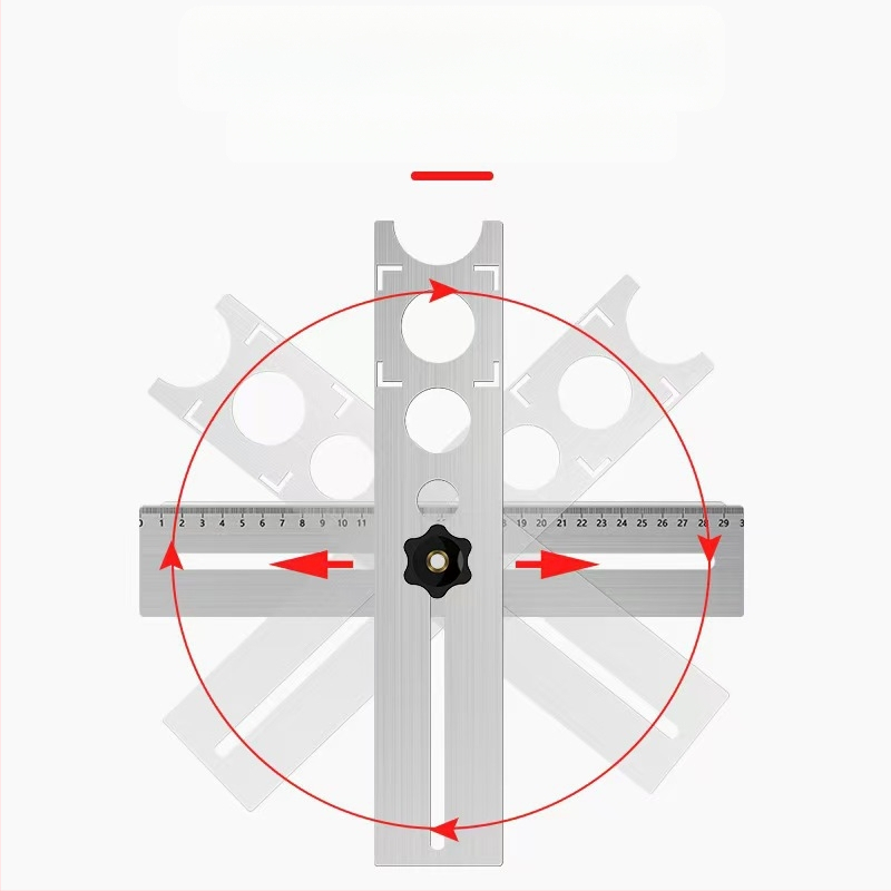 Yilin Μέτρο Ευθυγράμμισης Οπών για Κεραμικά Πλακίδια και Γυαλί – 60 Θέσεων, Με Θήκη και Παξιμάδι