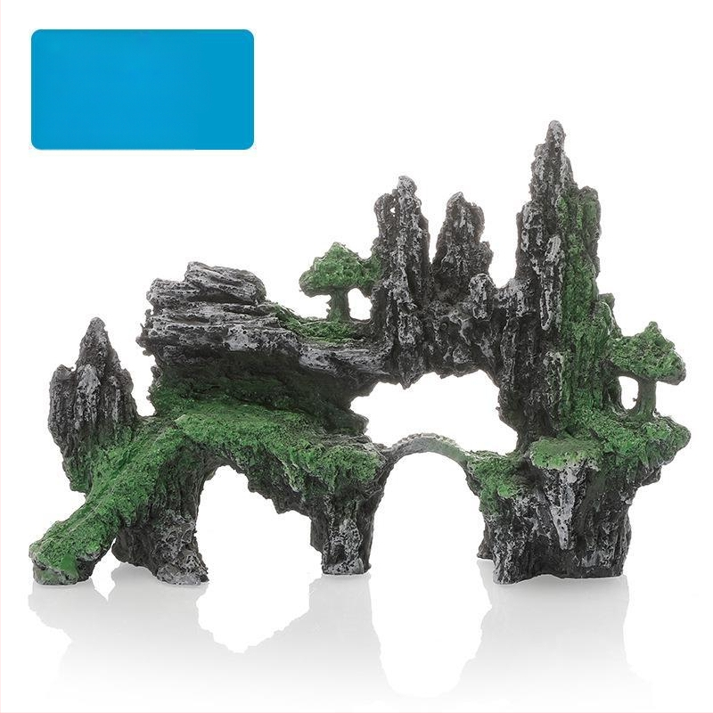 Decorațiune pentru acvariu – ornament din plastic cu aspect stâncos, 17 g, pachet 10 bucăți, Fish House