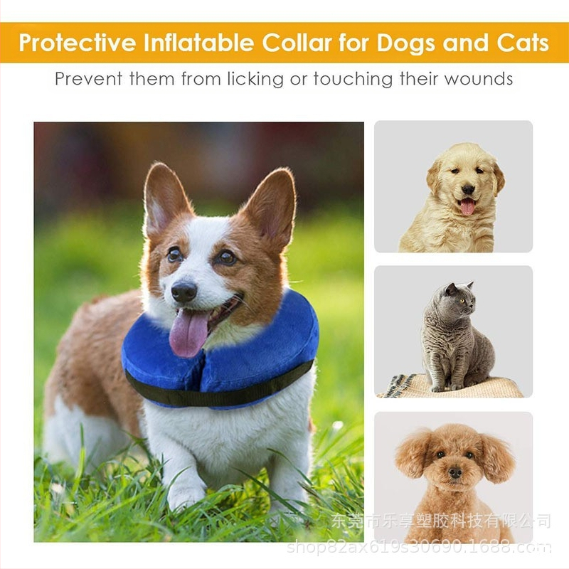 Pūšamais PVC suņa kaklasaite ar samta iekšējo apdari, maigā Elizabeth kaklasaite pret lūpēšanu, zīmols Lx