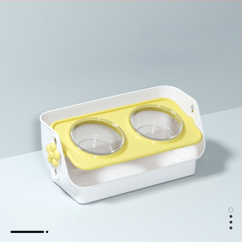 Stiprintas dviejų indų katėms maitinimui ir gėrimui, atsparus išsiliejimams (ABS)