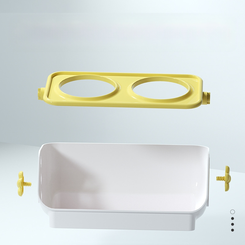 Plastikinis katės dubuo su 15° kampiniu stovu, automatinis vandens tiekimas, atjungiama dviguba dubuo