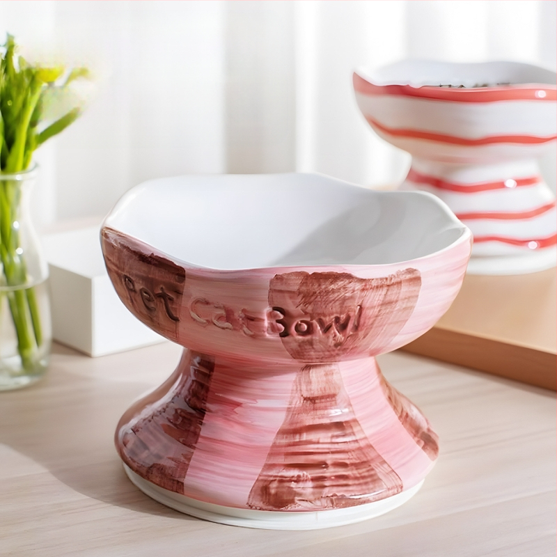 Keraminė katės maisto dubuo – modelis QW10159tys – katėms – naminių gyvūnų maitinimo įranga