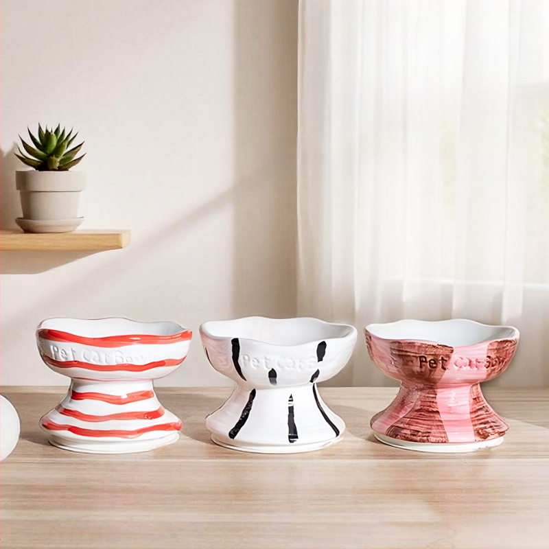 Keraminė katės maisto dubuo – modelis QW10159tys – katėms – naminių gyvūnų maitinimo įranga