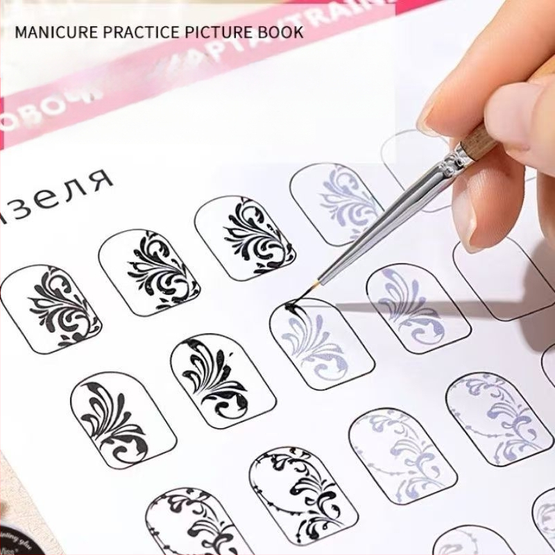 Nagų meno praktikos knygelė: gėlių kopijų kopijavimas pradedantiesiems — 104 g, nagų kirpimo įrankių rinkinys, medžiaga: Kitas, Vietinis prekinis ženklas, bendroji auditorija