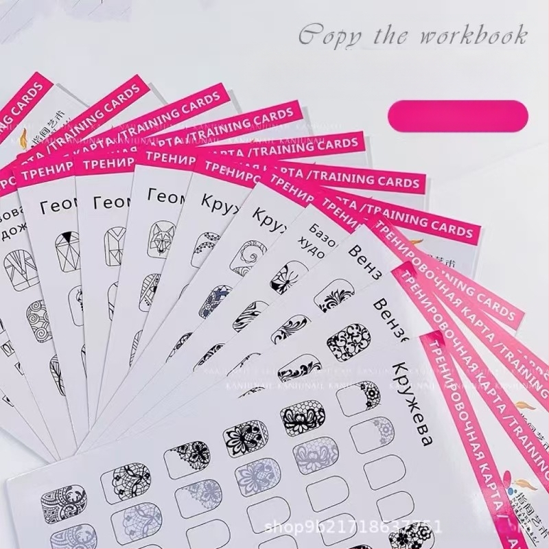 Nagų meno praktikos knygelė: gėlių kopijų kopijavimas pradedantiesiems — 104 g, nagų kirpimo įrankių rinkinys, medžiaga: Kitas, Vietinis prekinis ženklas, bendroji auditorija